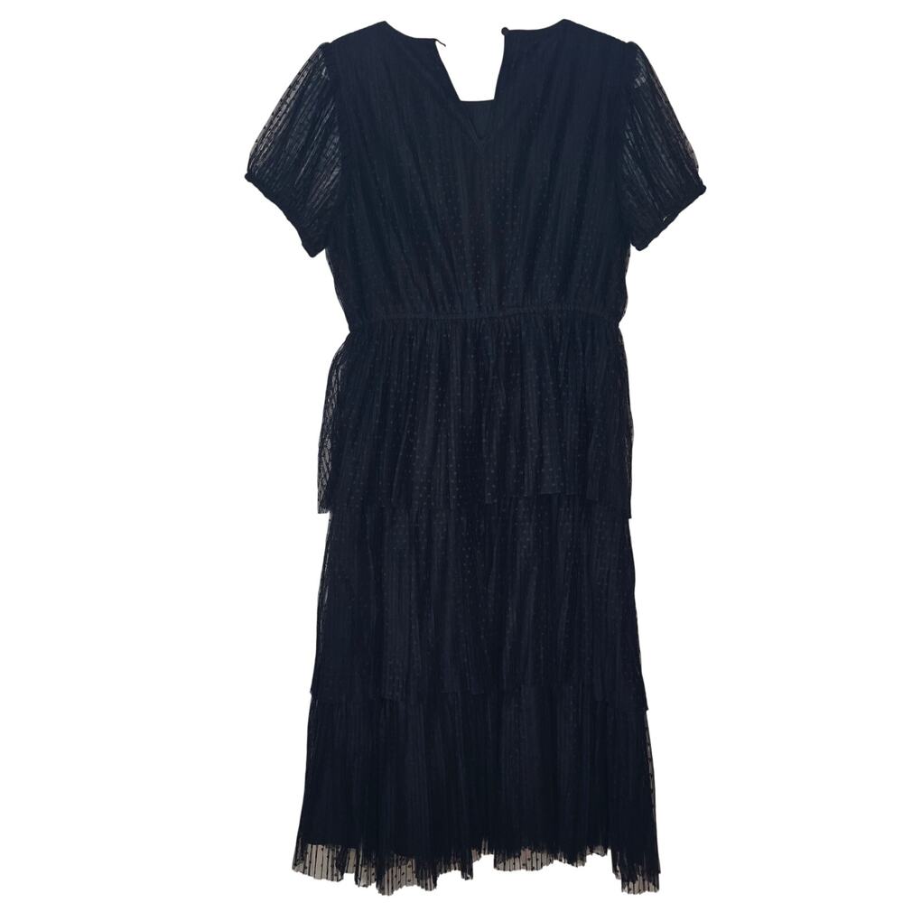 NWT J Crew Pleated Flock-Dot Puff-Sleeve Dress - Picture 10 of 10